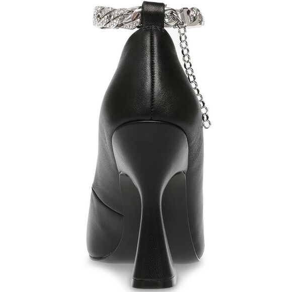 Steve Madden Womens Zippy Black Leather Pointed Toe Dressy Pumps Shoes - Picture 3 of 4